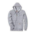 Carhartt Hooded Zip Front Sweatshirt Kapuzenjacke grau mit Kapuze, Vordertasche, elastische Bündchen