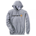 Carhartt Logo Graphic Kapuzenpullover grau mit Kapuze, Vordertasche, elastische Bündchen