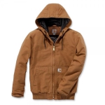 Carhartt Active Jacke braun mit Trikotfutter, Kapuze, 2 Innen- Außentaschen