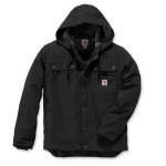 Carhartt Bartlett Jacke schwarz mit Kapuze, 2 Brust-, Innen und Außentaschen