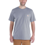 Carhartt Herren Workwear Pocket Shirt, grau Relaxed Fit und Brusttasche, kurzarm