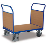 Transportwagen VARIOFIT Doppel-Stirnwandwagen, pulverbeschichtet enzianblau,