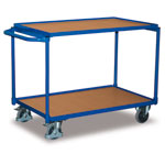 Tischwagen Transportwagen VARIOFIT Tischwagen mit 2 Ladeflächen, pulverbeschichtet enzianblau,