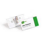 Durable Namensschild Acryl mit Nadel und Klemme zum Anstecken oder Anklemmen