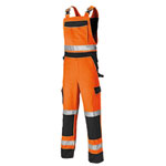 Dickies Workwear Warnschutz Hi-Vis Latzhose orange/blau zweifarbige Arbeitslatzhose mit Reflexstreifen