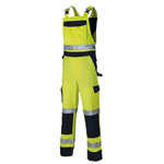 Dickies Workwear Warnschutz Hi-Vis Latzhose gelb/blau zweifarbige Arbeitslatzhose mit Reflexstreifen