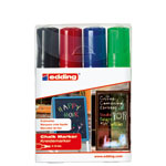 Edding 4090 Kreidemarker, Etui a 4 Stück, geruchsneutrale Flüssigkreide auf Wasserbasis,