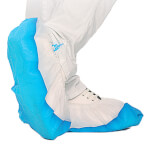 Franz Mensch Hygostar Überschuhe für Hygomat weiß/ blau PP/CPE hochwertiger Überschuh mit wasserabweisender Unterseite