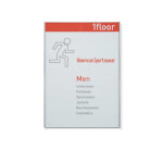 FRAME Infotafel DIN A4 aus Sicherheitsglas und seitlichen Führungsschienen aus satiniertem Aluminium