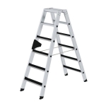 Munk Aluminium-Stehleiter, beidseitig 2 x 6 Stufen, Arbeitshöhe 3,0 m