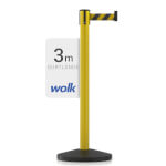 Gurtpfosten hochwertiger Metallpfosten gelb, Gurt gelb/schwarz