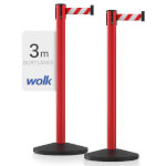 Sparset 2x roter Gurtpfosten hochwertiger Metallpfosten rot, Gurt rot/weiß