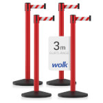 Sparset 4x roter Gurtpfosten hochwertiger Metallpfosten rot, Gurt rot/weiß