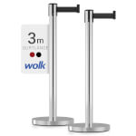 Sparset 2x Gurtpfosten Edelstahl hochglanz poliert hochwertiger Metallpfosten, Gurt in verschiedenen Farben