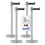 Sparset 4x Gurtpfosten Edelstahl gebürstet hochwertiger Metallpfosten, Gurt in verschiedenen Farben