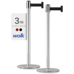 Sparset 2x Gurtpfosten Edelstahl hochglanz poliert hochwertiger Metallpfosten, Gurt in verschiedenen Farben