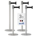 Sparset 4x Gurtpfosten Edelstahl hochglanz poliert hochwertiger Metallpfosten, Gurt in verschiedenen Farben