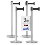 Sparset 4x Gurtpfosten Edelstahl gebürstet hochwertiger Metallpfosten, Gurt in verschiedenen Farben