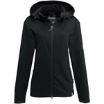 Hakro Damen-Softshell-Jacke Alberta schwarz atmungsaktiv, wasserabweisend, winddicht, abnehmbare Kapuze