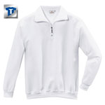 Hakro Zip-Sweatshirt weiß aus strapazierfähigem Mischgewebe