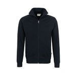 Hakro Herren-Sweatjacke College schwarz sportlicher Schnitt, pflegeleichte Baumwoll-Polyester-Mischung,
