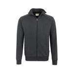 Hakro Herren-Sweatjacke College anthrazit sportlicher Schnitt, pflegeleichte Baumwoll-Polyester-Mischung,