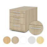 Hammerbacher Rollcontainer TC Solid mit Relinggriff mit 4 Schubladen und Auszugssperre