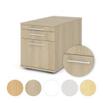 Hammerbacher Rollcontainer TC Solid mit Relinggriff mit 3 Schubladen und Hängeregister