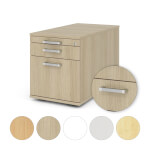 Hammerbacher Rollcontainer TC Solid mit Chromgriff mit 3 Schubladen und Hängeregister