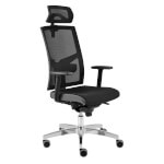 Hammerbacher Drehstuhl Premium 2 mit Kopfstütze ergonomischer Komfortsitz mit Netzrückenlehne