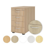 Hammerbacher Standcontainer Solid mit Bogengriff mit 5 Schubladen und Auszugssperre