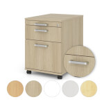 Hammerbacher Rollcontainer Solid mit Chromgriff 3 Schubladen und Hängeregister