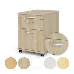 Hammerbacher Rollcontainer Solid mit Bogengriff 3 Schubladen und Hängeregister