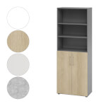 Hammerbacher Kombischrank Advanced 9 mit Bügelgriff 6 Ordnerhöhen und 3 mit Türen