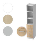 Hammerbacher Kombischrank Solid mit Relinggriff 5 Ordnerhöhen und 4 Schubladen