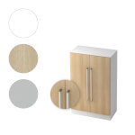 Hammerbacher Schrank Solid mit Chromgriff 3 Ordnerhöhen und Türen