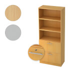 Hammerbacher Kombischrank Solid mit Relinggriff 5 Ordernhöhen und 2 Hängeregisterauszügen