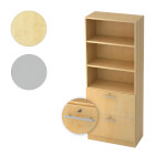 Hammerbacher Kombischrank Solid mit Relinggriff 5 Ordernhöhen und 2 Hängeregisterauszügen