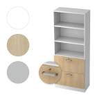 Hammerbacher Kombischrank Solid mit Chromgriff 5 Ordernhöhen und 2 Hängeregisterauszügen