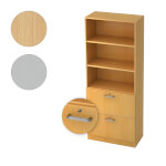 Hammerbacher Kombischrank Solid mit Chromgriff 5 Ordernhöhen und 2 Hängeregisterauszügen