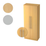 Hammerbacher Garderobenschrank Solid mit Relinggriff 5 Ordnerhöhen und Türen