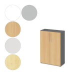 Hammerbacher Schrank Basic mit Bogengriff 3 Ordnerhöhen und Türen