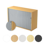 Hammerbacher Rollladenschrank mit Relinggriff 2 Ordnerhöhen mit Rolladen