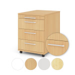 Hammerbacher Rollcontainer Basic mit Rellinggriff mit 4 Schubladen