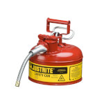 Justrite Stahl Sicherheitsbehälter Typ 2 AccuFlow mit flexiblem Metallschlauch und Dosierhebel