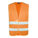 Korntex Warnweste Stuttgart fluoreszierend orange mit zwei Reflexstreifen und Klettverschluss