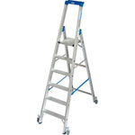 Krause Stabilo Stufen-Stehleiter, fahrbar 6 Stufen, Arbeitshöhe 3,4 m