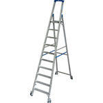 Krause Stabilo Stufen-Stehleiter, fahrbar 10 Stufen, Arbeitshöhe 4,35 m