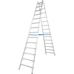 Krause Stabilo Sprossen-Doppelleiter, beidseitig 2 x 14 Sprossen, Arbeitshöhe 5,4 m