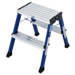 Krause Monto Doppel-Klapp Tritt blau 2 x 2 Stufen, Arbeitshöhe 2,44 m, Standhöhe 0,44 m